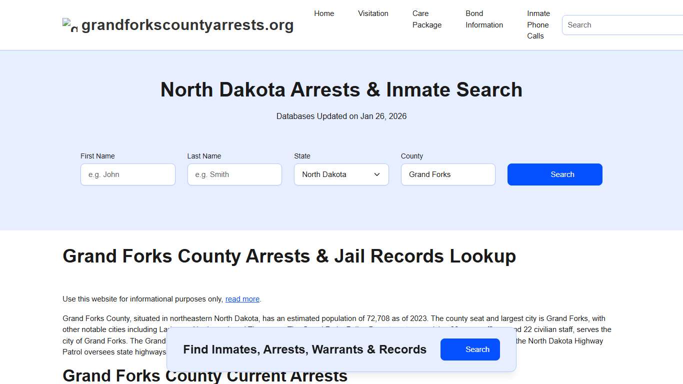 Grand Forks County, ND Arrests, Warrants, Police Records Search